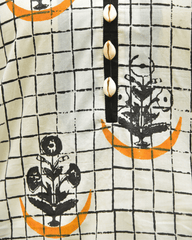 Pure Lawn, Hand Block Printed, Handcrafted, Contemporary, Breathable, Kurta Shirt with Heart Tassels, Everyday Luxury, Pakistani Pret, Hand Embroidery, Wooden Beads, Moon Chaand Mughal Booti, Shells