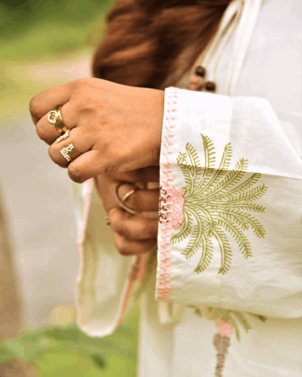 Pure Lawn, Hand Block Printed, Handcrafted, Contemporary, Breathable, Kurta Shirt with Heart Tassels, Everyday Luxury, Pakistani Pret, Hand Embroidery